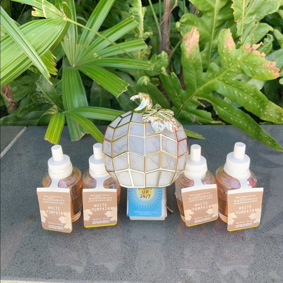 BBW white pumpkin plug & refill set